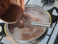 Bring half of milk with sugar to the boil. Blend...