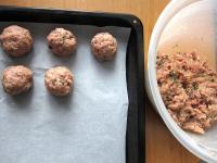 Form medium size balls from the meat mixture and...