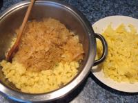 Mix steamed sauerkraut with the dumplings......