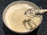 Stir in flour mixed with baking powder. ...