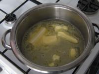 Slightly heat water in a pot and melt butter in....