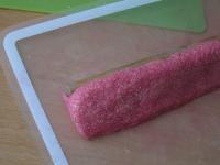 Form a cylinder out of the dyed coconut mixture,...