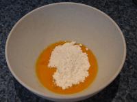 Whisk the egg yolks and sugar into foam....