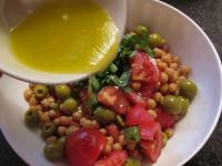 Tear basil leaves in the salad and pour it over...