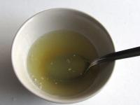 Melt honey in water, stir lemon juice and salt in....