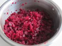 Cut beetroot into 1 cm wide slices and press them...