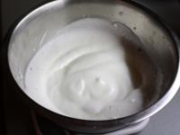 Whip the tough snow from the egg whites and add...