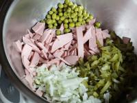 Add finely chopped onion and peas....