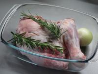 Put the meat in baking dish with one peeled onion,...