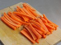 Cut the carrots into small fries ......