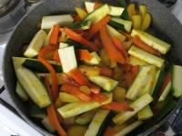 Add zucchini to carrots and potatoes. Stir and...