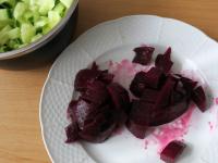 Peel the beetroot and cut it into small cubes....