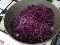 ... add cabbage, a little salt and caraway. Add...