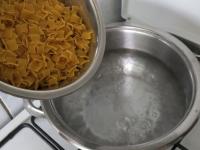 Boil the noodles in very finely salted water....