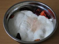 By mixing the flavored yogurt and vegetables,...