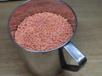 Prepare red lentils (or peeled Mungo beans). Rinse...