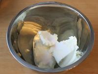 Mix the cream curd with sugars....