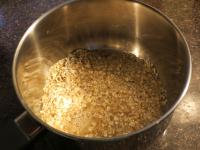 Pour water to oat flakes and bring to a boil....