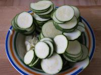 Wash zucchini, cut off the ends and cut into...