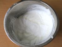 Whip egg whites until egg white snow forms and add...