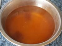 Pour hot water over the fish bouillon cubes and...