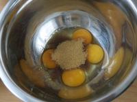 Whisk the egg yolks and sugar into foam....