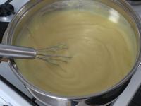 Add pudding with flour and cook a thick porridge....