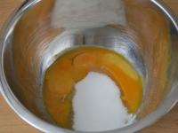 Whisk the egg yolks and sugar into foam....