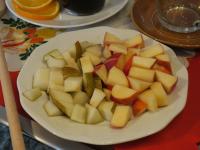 Cut apple and pear into small pieces....