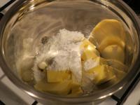 Beat room-temperatured butter with sugar until...