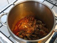 After half an hour, add the strained mushrooms to...