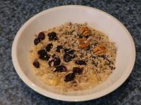 Sprinkle with dried fruits, nuts, seeds, etc....