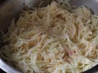 Peel the potatoes and grate them coarsely. Add...