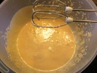 Whisk the egg yolks and sugar into foam....