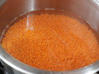 Wash the lentils three times in cold water....