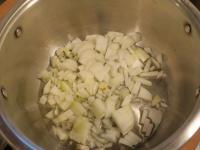 Peel and cut the onion and fry it in fat....