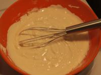 Mix the thick cream with milk and a little flour....