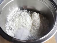 Mix the dry ingredients for dough....