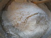 ... and flour mixed with baking soda....