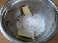 Beat room-temperatured butter with sugar until...