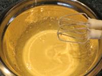 Whisk the egg yolks and sugar into foam....