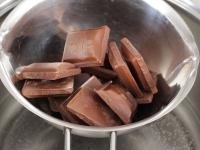 Melt the chocolate in a water bath....