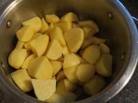 Peel, wash and cut the potatoes....