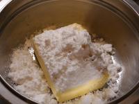 Beat room-temperatured butter with sugar until...