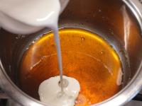 Add cream to caramel. If you get caramel bumps,...