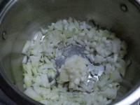 Peel and cut the onion and fry it in fat....